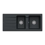 Evier 1 bac et demi villeroy et boch architectura 80 noir