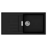 Evier 1 bac avec �gouttoir 980 hansgrohe s52 synth�se noir