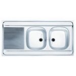 �vier man � poser - 2 cuves 1 �gouttoir - inox lisse franke 120x60