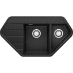 Primagran evier dangle en granit graphite 90x50cm lavabo cuisine 15 bacs + accessoire �vier � encastrer ...