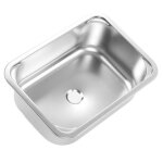 Évier de camping - car - mothinessto - modèle carré - inox - drain 40 mm - grande capacité 345l Évier de camping - car - mothinessto - modèle carré - inox - drain 40 mm - grande capacité 345l