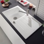 Evier cramique blanc villeroy & boch architectura 1 bac 1 gouttoir