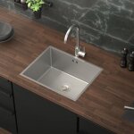 Ml - design �vier de cuisine en acier inoxydable 50x40 cm argent� avec vidage et trop - plein bassin ...