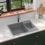 Vidaxl evier de cuisine et deux lavabos trou de trop - plein evier encastr dcoration de cuisine lavabo ...