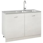 �vier de cuisine - mothinessto - ly11026 - double lavabo - inox - argent� 1200x500 mm