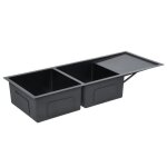 vier de cuisine  double vasque en acier inoxydable noir kimiss - lef2