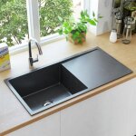 Vidaxl evier de cuisine fait � la main evier encastr� evier rectangulaire �vier � vasque int�rieur maison ...