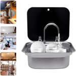 Evier de cuisine ensemble vier caravane rv lave mains rectangulaire - avec couvercle - pour camping ...