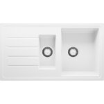 Evier cuisine en granit blanc 90 x 50 cm �vier 1. 5 bac + kit de vidage �vier au meuble 60cm - copenhague ...