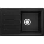 Primagran evier cuisine en granit noir m�tallis� 70x44cm lavabo 1 bac + accessoire �vier � encastrer ...