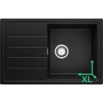 Evier cuisine en granit noir metallic 78 x 50 cm �vier 1 bac + kit de vidage �vier au meuble 50cm - copenhague ...