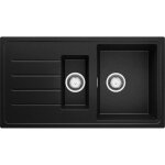 Primagran evier cuisine en granit noir m�tallis� 90x50cm lavabo 15 bacs + accessoire �vier � encastrer ...