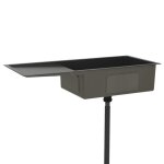 vier de cuisine - fait main - noir - acier inoxydable - 1 bac - sous plan - rversible