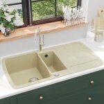 �vier de cuisine - mothinessto - ly1844 - granit - beige - double lavabo r�versible