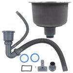 �vier de cuisine rond en acier inoxydable - tmishion - 1 bac - sans �gouttoir - r�sistant aux �claboussures ...