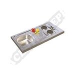 Evier cuisinette inox 18 - 10 lisse � poser avec 2 plaques �lectriques - moderna - cpae120a00 - gris