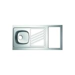 Evier cuisinette - moderna - noventa - inox - 1 bac - rectangulaire - blanc