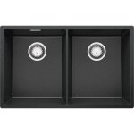 �vier cusine en granit graphite 76x47 cm �vier 2 bacs + kit de vidage �vier au meuble 80cm - london 80 ...
