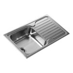 Evier  une cuve en acier inoxydable - teka sf 10119013 - valve de panier 3 1 / 2 - pose  encastrer