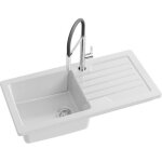 Evier  encastrer cramique blanc - jacob delafon - 1 bac - 100cm - rversible avec gouttoir