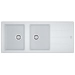 Evier � encastrer franke 116x50cm platinum - 032517 - 2 bacs - manuel - gris