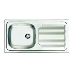 Evier inox 18 / 10  encastrer rversible - moderna - 1 cuve + gouttoir - sans vidage - 86x43. 3cm