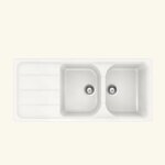 vier granit blanc schock formhaus 2 bacs 1 gouttoir