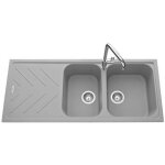 vier granit gris luisina arpege 2 bacs 1 gouttoir