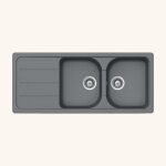Évier granit gris schock formhaus 2 bacs 1 égouttoir Évier granit gris schock formhaus 2 bacs 1 égouttoir