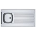 Evier inox � poser 120x60 cm 1 cuve 1 �gouttoir man711