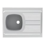 vier  poser inox 18 / 10 lisse 1 cuve 1 gouttoir - 800x600mm