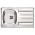 Evier en inox - satiné - À encastrer - stradour - 1 cuve 1 égouttoir 860x500 Evier en inox - satiné - À encastrer - stradour - 1 cuve 1 égouttoir 860x500