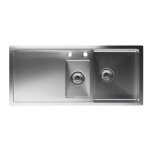 vier - klarstein - titansteel 1. 5 - inox - 2 bacs - 100x45 cm - gouttoir  droite