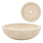 Évier en marbre crème 40 x 12 cm - tmishion - pierre - minéraux - beige - Évier Évier en marbre crème 40 x 12 cm - tmishion - pierre - minéraux - beige - Évier