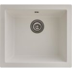 Evier en résine - blanc uni - À encastrer ou sous plan - stradour - 1 cuve 500x440 Evier en résine - blanc uni - À encastrer ou sous plan - stradour - 1 cuve 500x440