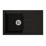 Evier - résine bmc - noir - a encastrer - stradour - alineo 1c - 81 x 50 cm Evier - résine bmc - noir - a encastrer - stradour - alineo 1c - 81 x 50 cm
