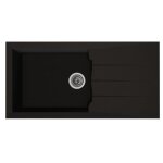 Evier - rsine bmc - noir - a encastrer - stradour - alineo 1gc - 100 x 50 cm