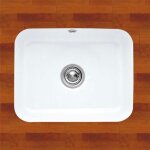 Evier sous - plan cramique blanc villeroy & boch cisterna 1 bac 550x440