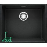 Evier sous plan graphite 56 x 47 cm evier en granit 1 bac + kit de vidage vier au meuble 60cm - london ...