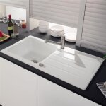 Evier cramique blanc villeroy & boch architectura 1 grand bac 1 gouttoir