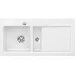 Evier céramique blanc villeroy & boch subway pure 1 bac et demi - égouttoir droite Evier céramique blanc villeroy & boch subway pure 1 bac et demi - égouttoir droite
