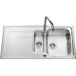 Ewi evier cuisine  encastrer 15 bac + 1 gouttoir saphir - inox - 100 x 50 x 20 cm