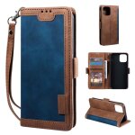 Exquis housse �tui pour apple iphone 13 pro 6. 1 � rabat bleu r�tro pu cuir pochette protection wallet ...
