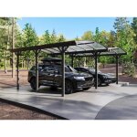 Extension pour carport pergola autoportant en aluminium - 1 voiture - l505 x h239 cm - 1515 m� - gris ...