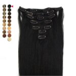 Extensions cheveux rajout � clip noir 20 7 pi�ces