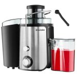 Centrifugeuse de cuisine - tectake - extracteur de jus frufi en acier inoxydable  2 vitesses 600w max ...