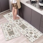F1 - 2pcs tapis de cuisine maison antiderapant devant evier lavable tapis de bain d�coration - 40x60cm ...