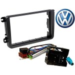 Façade autoradio 2 din - volkswagen - adaptateur iso - support fakra - universel - noir Façade autoradio 2 din - volkswagen - adaptateur iso - support fakra - universel - noir