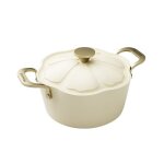 Faitout dahlia 24cm en aluminium recycl� beige avec couvercle