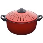 Faitout �gouttoir � p�tes - kitchen craft - 24 cm - anti - adh�sif - 4 litres - couvercle verrouillable ...